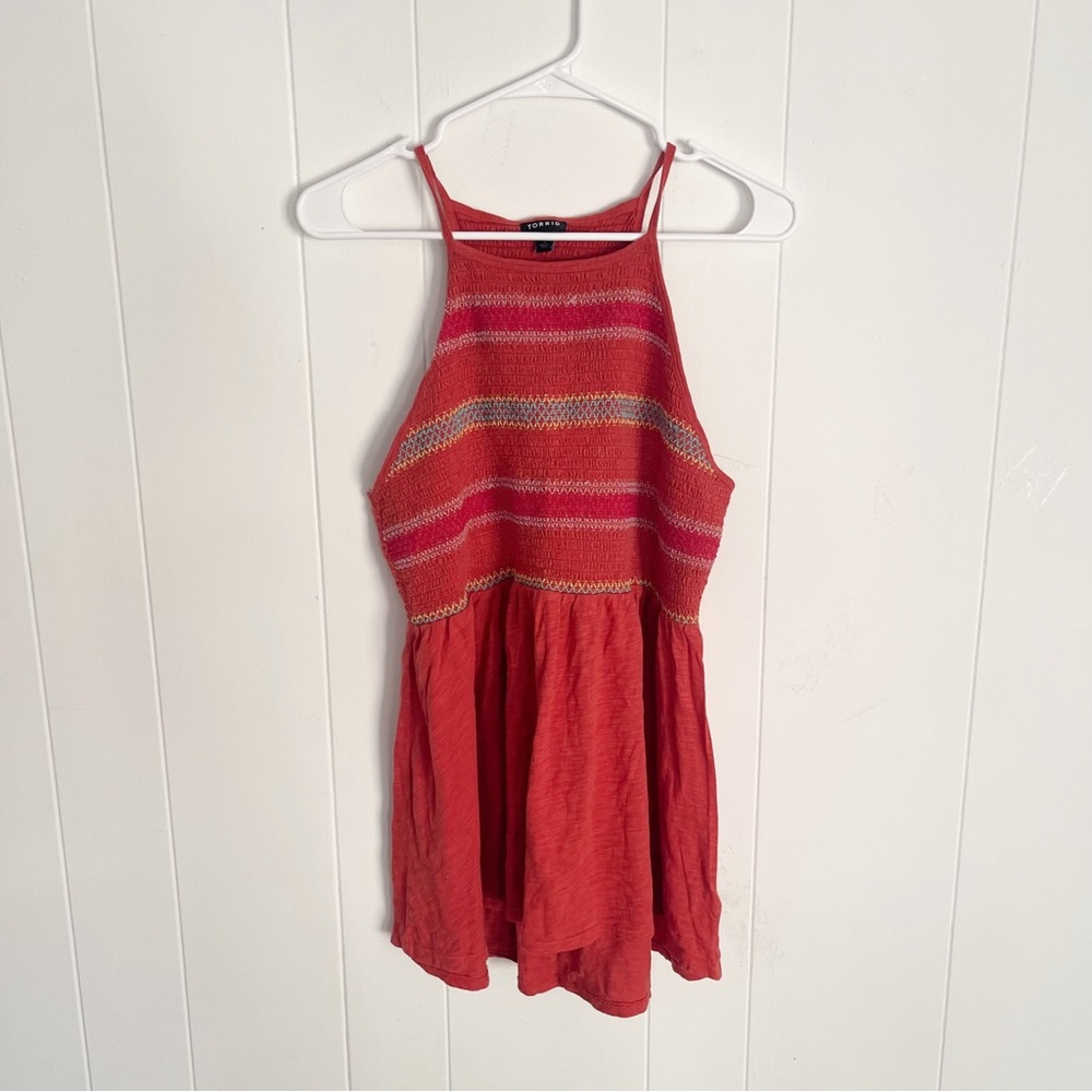 Torrid Red and Pink Striped Women’s Plus Size 2X Tank Top Summer Colorful